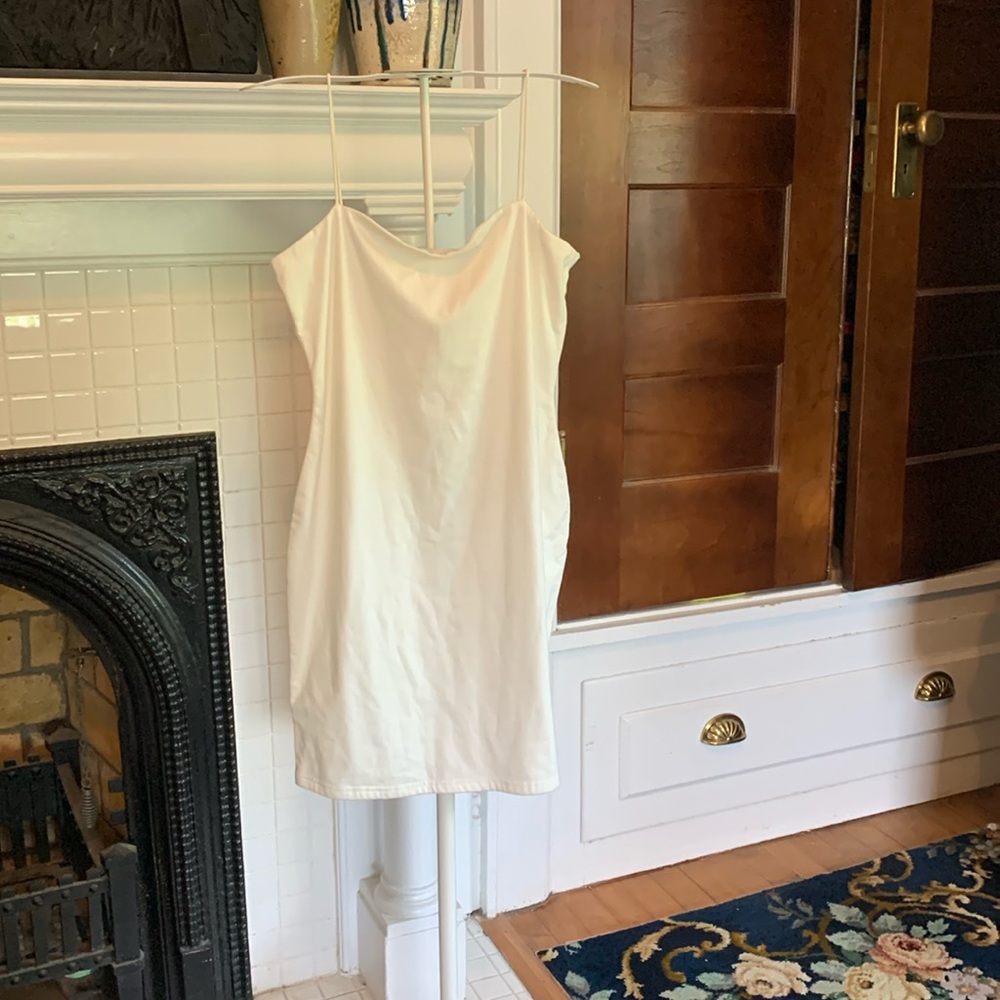 Showpo white mini‎ dress with straps. Worn twice